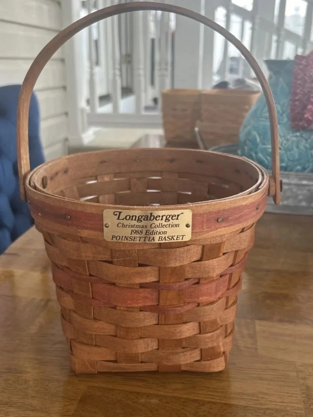 Longaberger Vintage 1988 Christmas Collection Poinsettia Basket